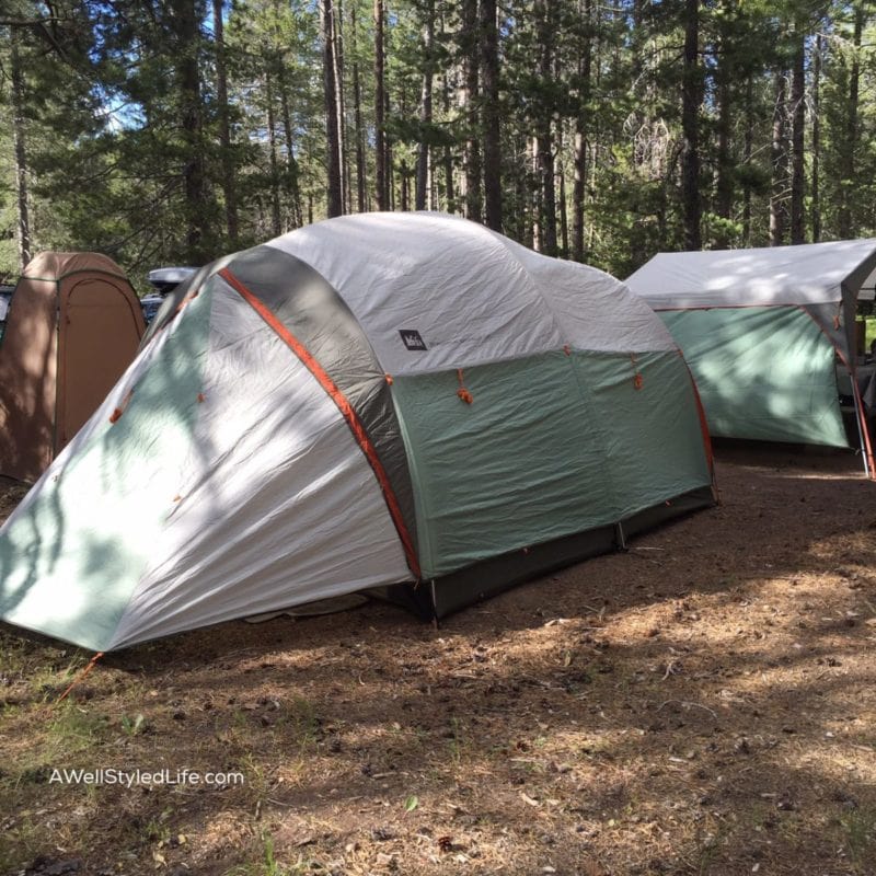Tent set up at Lake Donner
