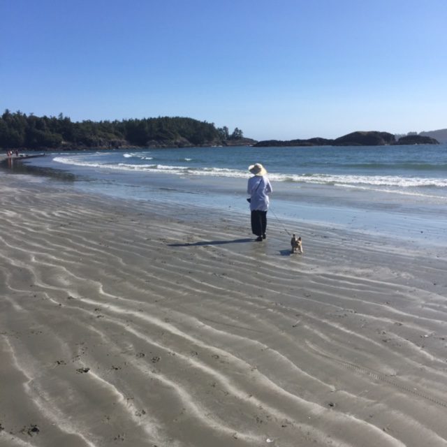 Walking the Crystal Cove beach in Tofino, BC