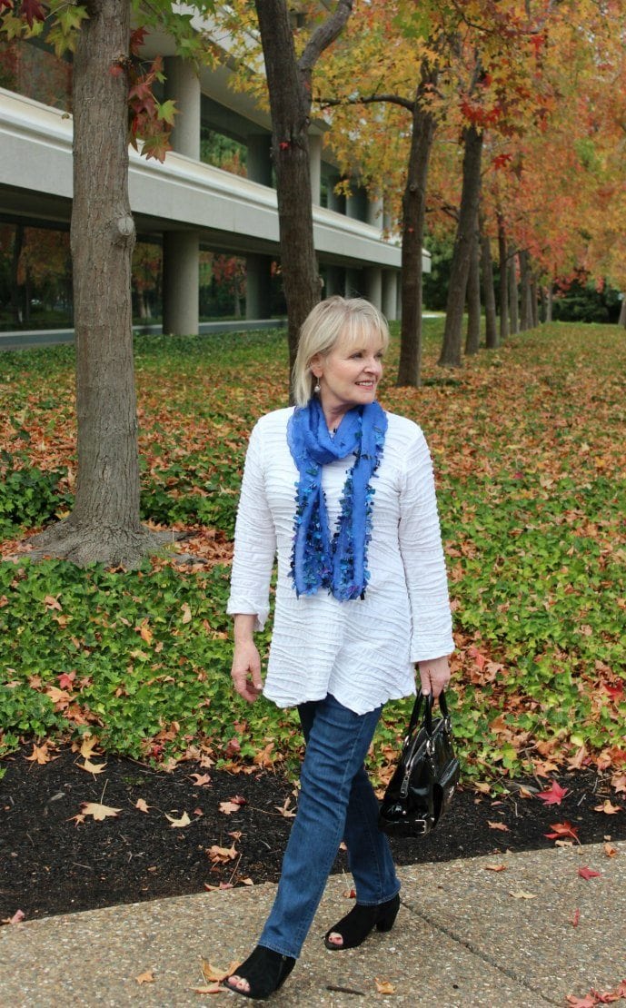 Jennifer Connolly of A Well Styled Life wearing Pezzo Scarf from Artful Home