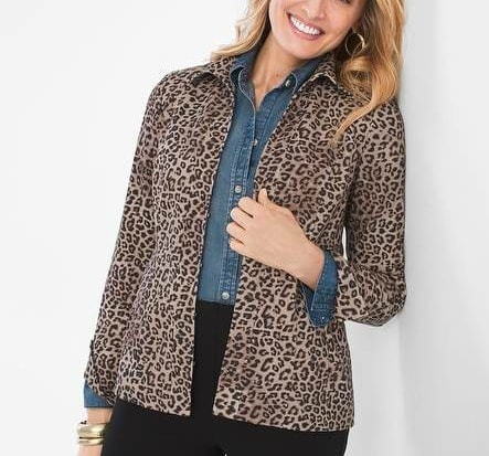 soft knit Animal Print Jacket from Chico's on A Well Styled Life