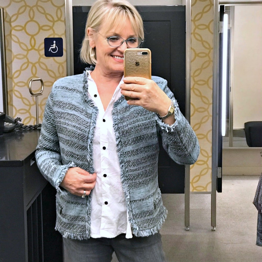 Jennifer Connolly of A Well Styled Life wearing Nic+Zoe Must have jacket from Nordstrom