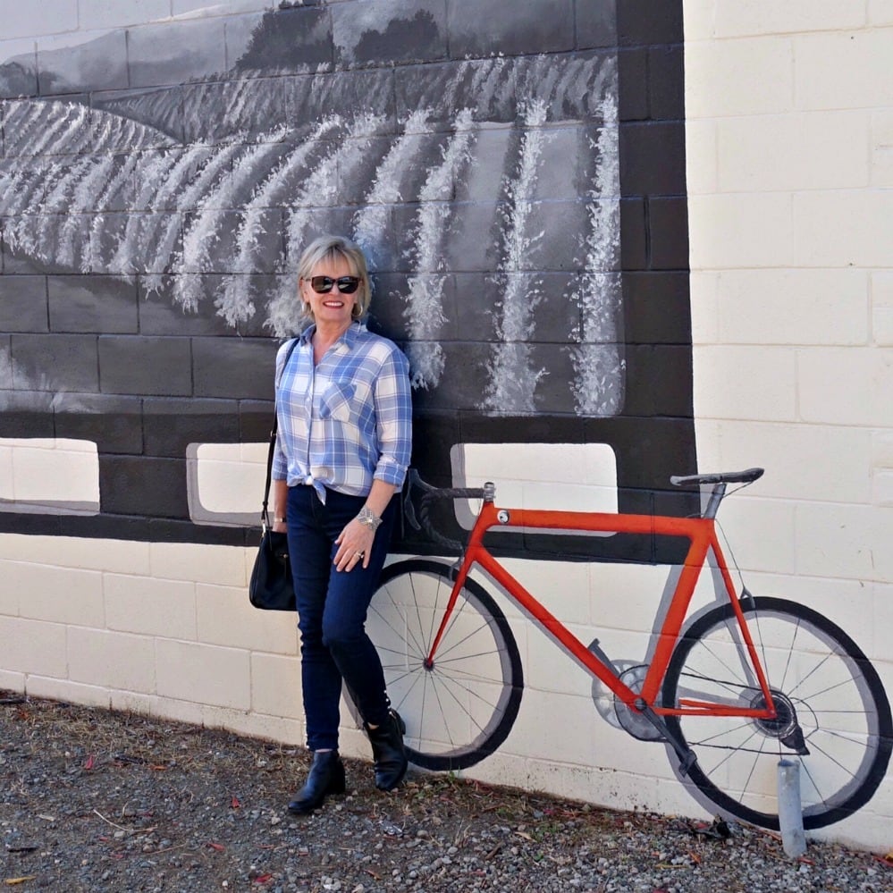 Exploring downton Loomis CA in Hunter Rails plaid from Nordstrom