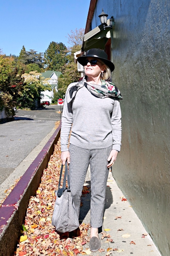 column of gray worn by Jennifer Connolly of A Well Styled Life