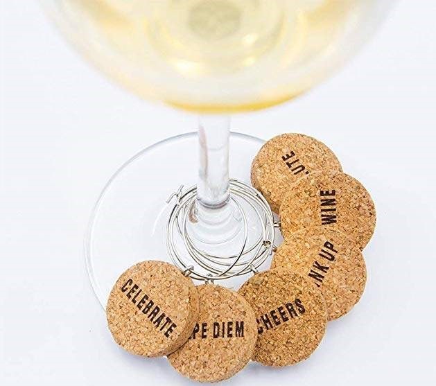 real cork wine glass charms on A Well Styled Life
