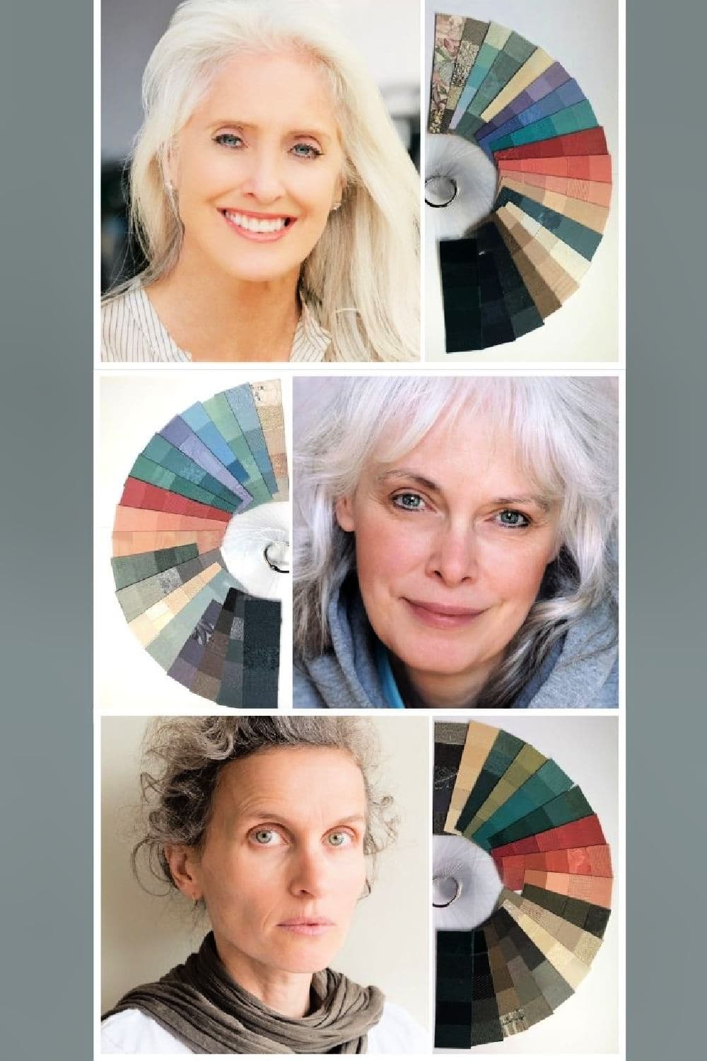 different color palettes for gray hair