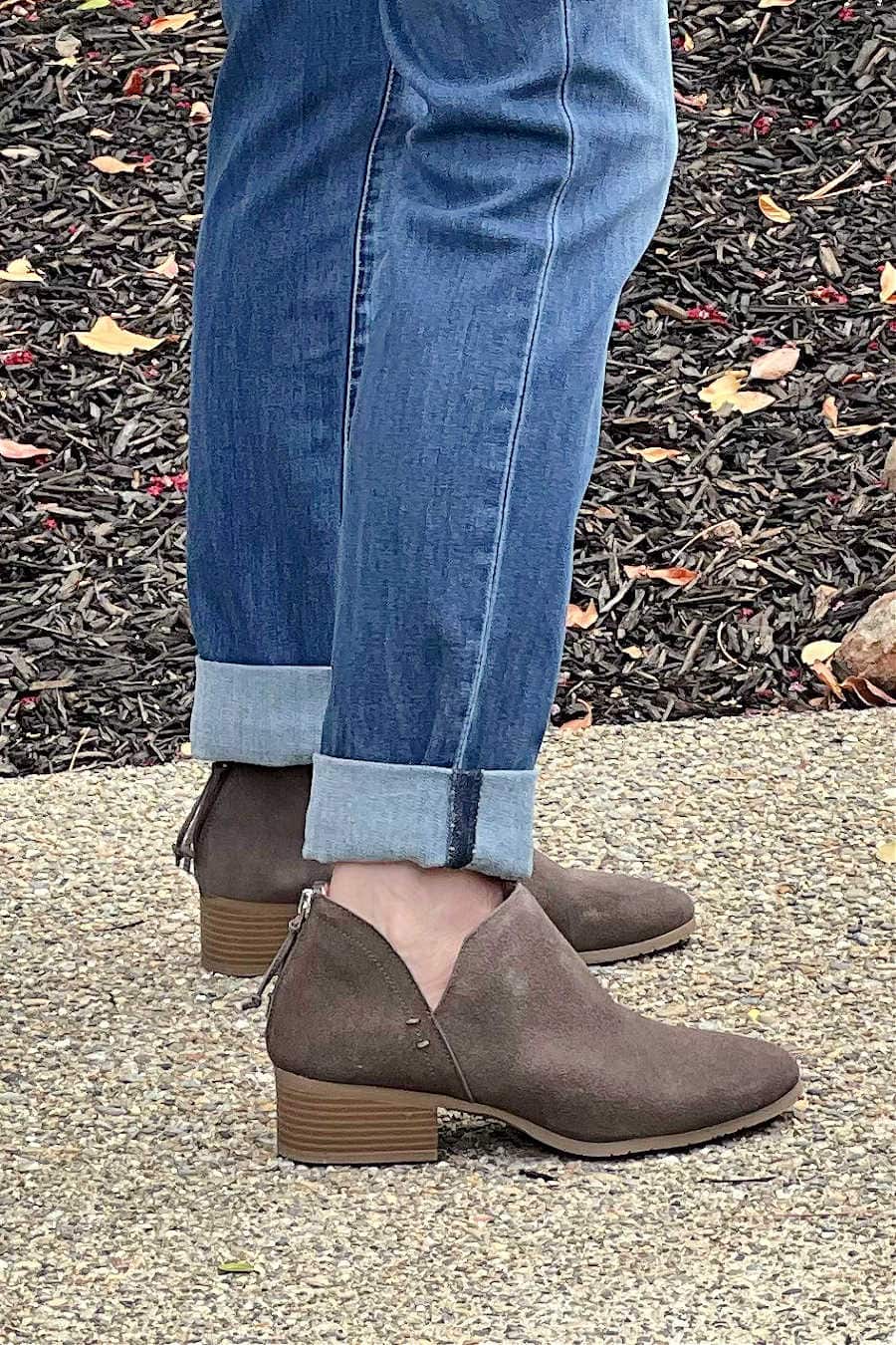 reaction kenneth cole booties in concrete color