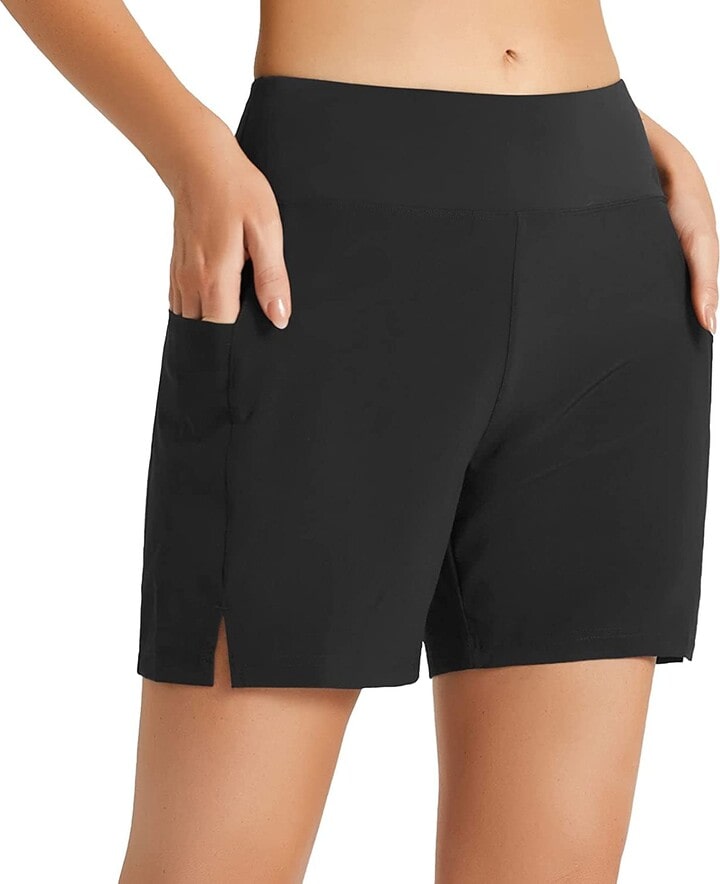 IUGA Womens 5\" Swim Board Shorts Stretchy High Waisted Beach Shorts For Women Quick Dry UPF 50 Swimsuit Bottoms With Liner - Product Details