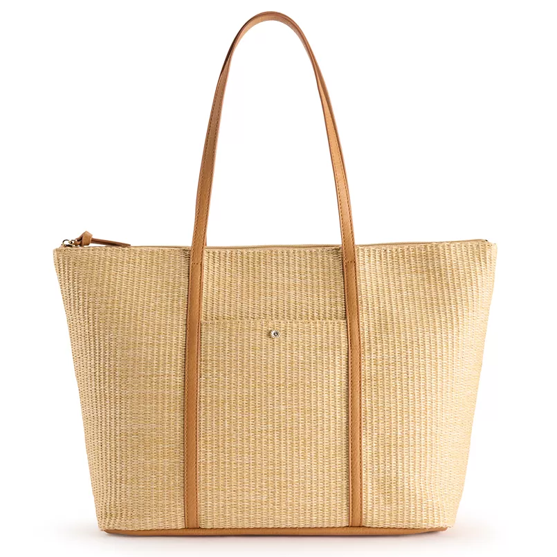 LC Lauren Conrad straw tote – budget-friendly beach bag for mature women