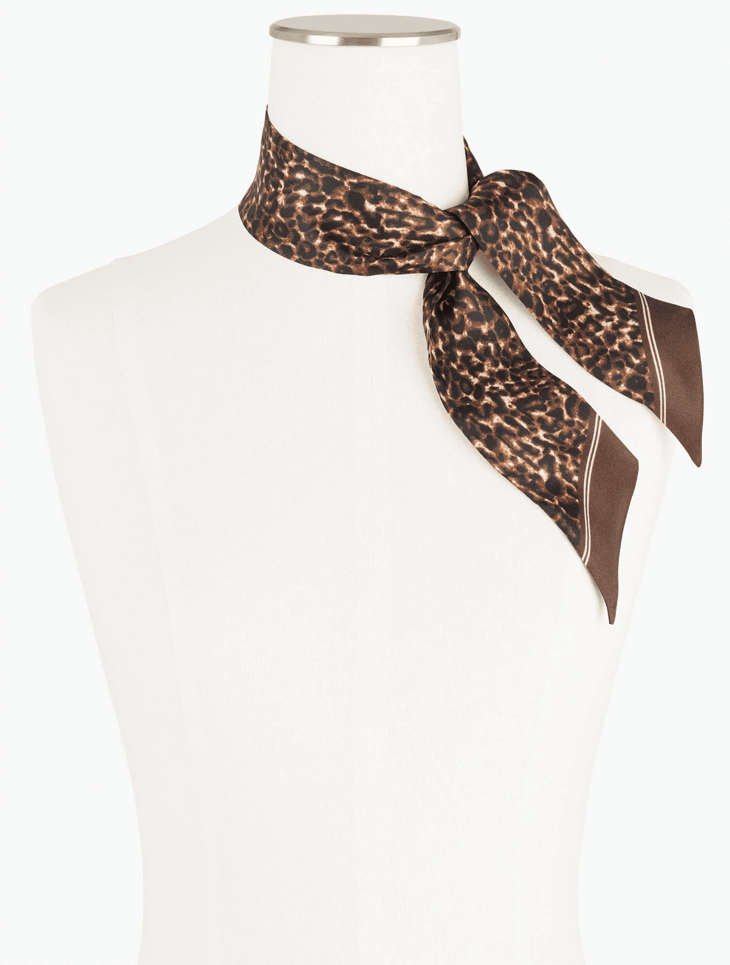 TALBOTS SKINNY LEOPARD SILK SCARF FALL ACCESSORIES FOR MATURE WOMEN