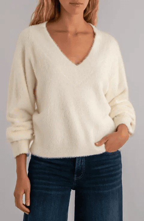 KUT from the KLOTH Fuzzy V-Neck Sweater Warm Comfortable Winter Sweaters from Nordstrom