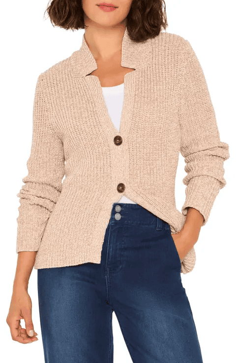 Nic+Zoe Shaker Stitch Cady Sweater Jacket