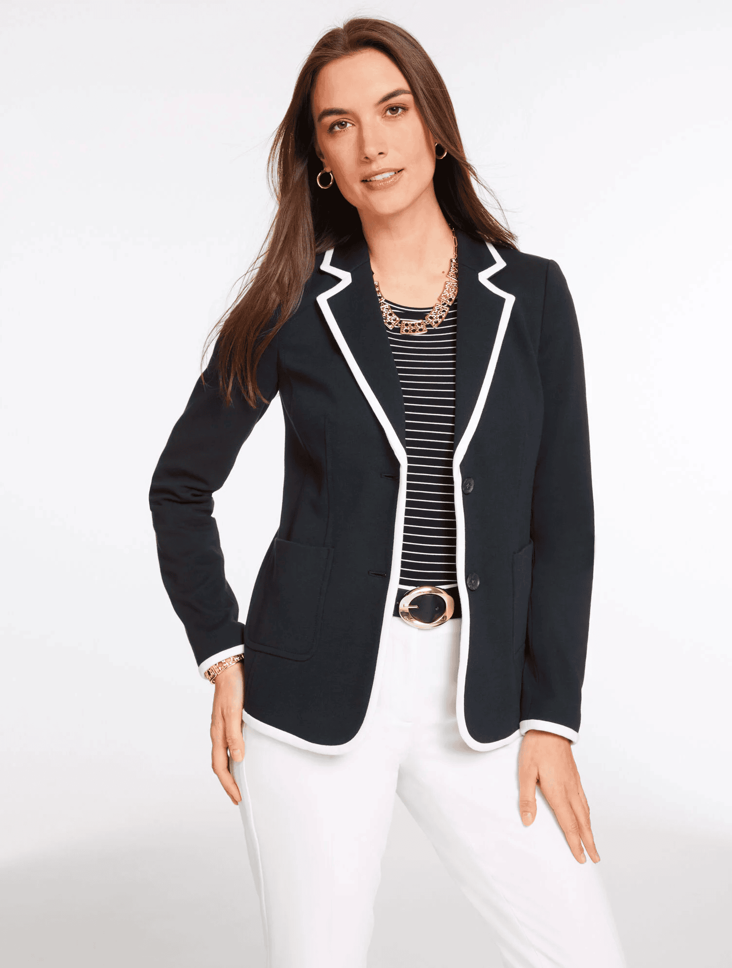Talbots Pique Knit Blazer