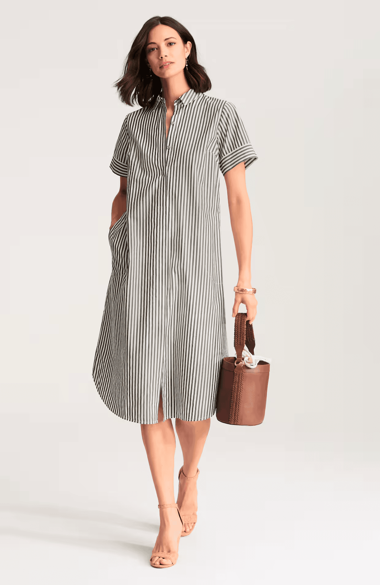 J.Jill Short-Sleeve Midi Shirtdress