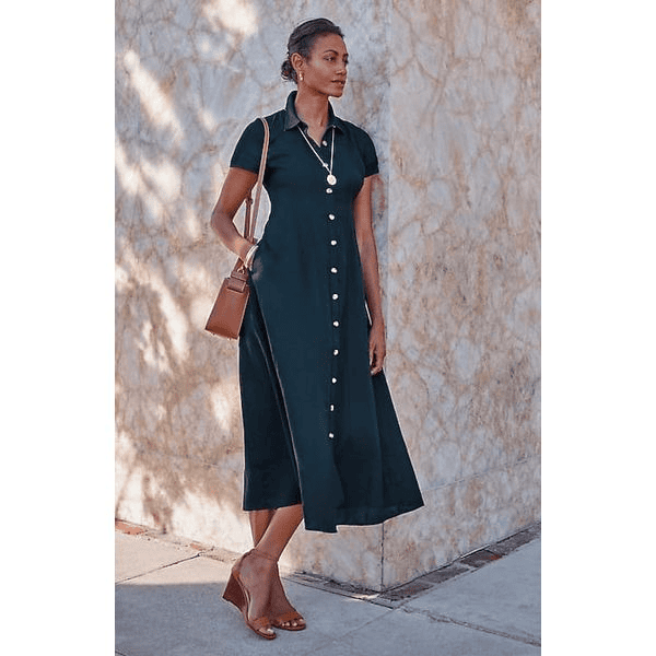 J.Jill Linen Maxi Shirtdress