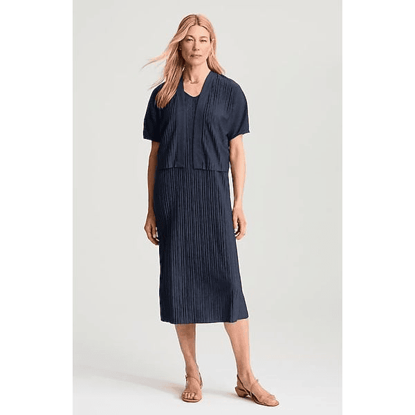 Pure Jill Pleated Dress & Cardi Set