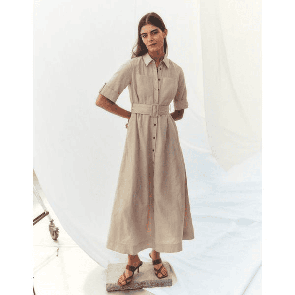 Boden Ora Linen Blend Shirt Dress
