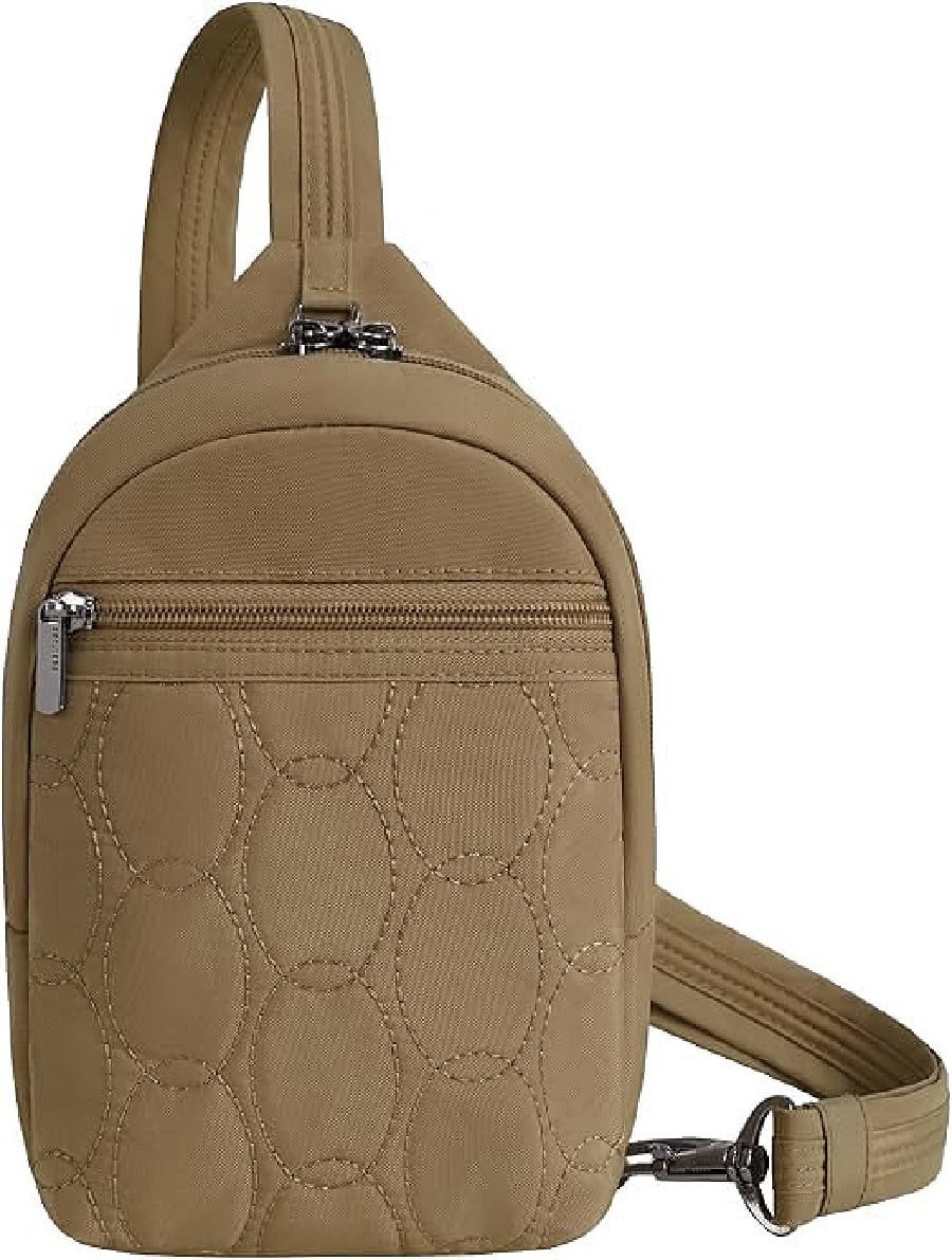 Travelon Runways Small Sling with streamlined curved shape