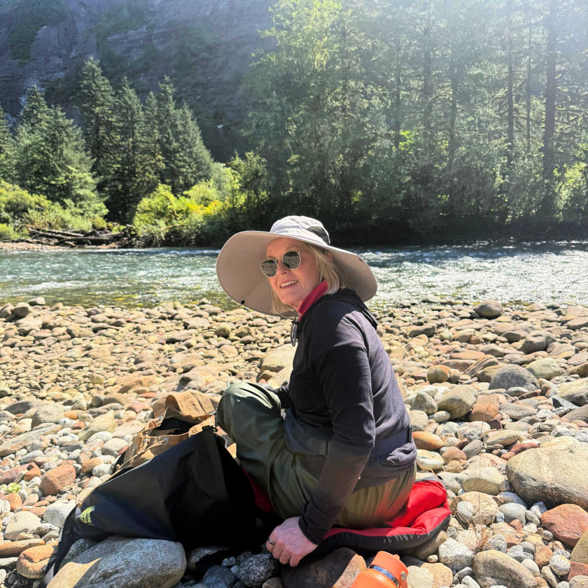 Waiting beside a stream for grizzly bears